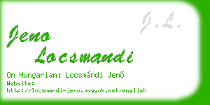 jeno locsmandi business card